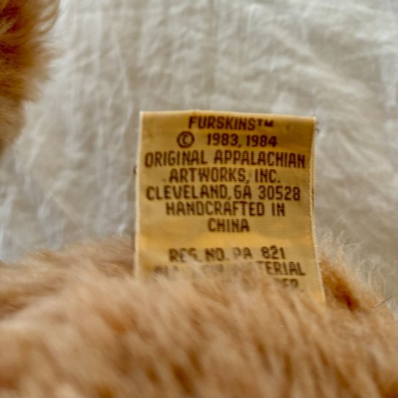 1980's Vintage Xaveir Roberts Girl w/Blue Hat Furskins Spring Attire Bear Plush - Picture 6 of 10